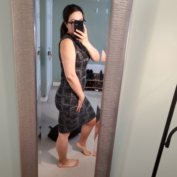 Asos grey/black midi dress large - Picture 4 of 7